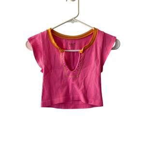 Out From Under Urban Outfitters Seamless Crop Top Size XS/S Hot Pink Orange